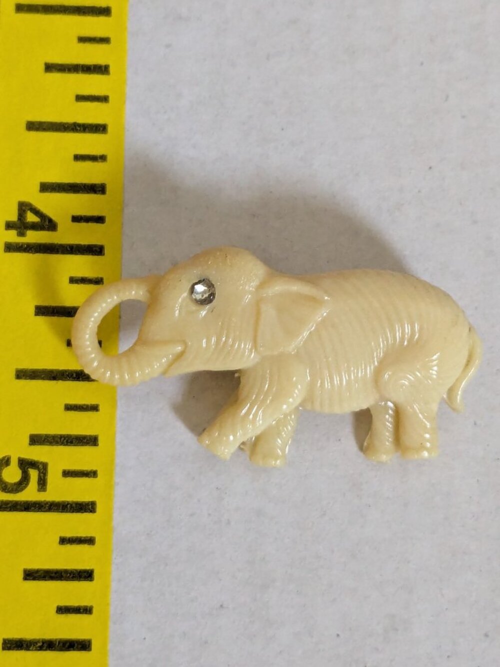 Vintage Celluloid Trunk Up Elephant Brooch Pin